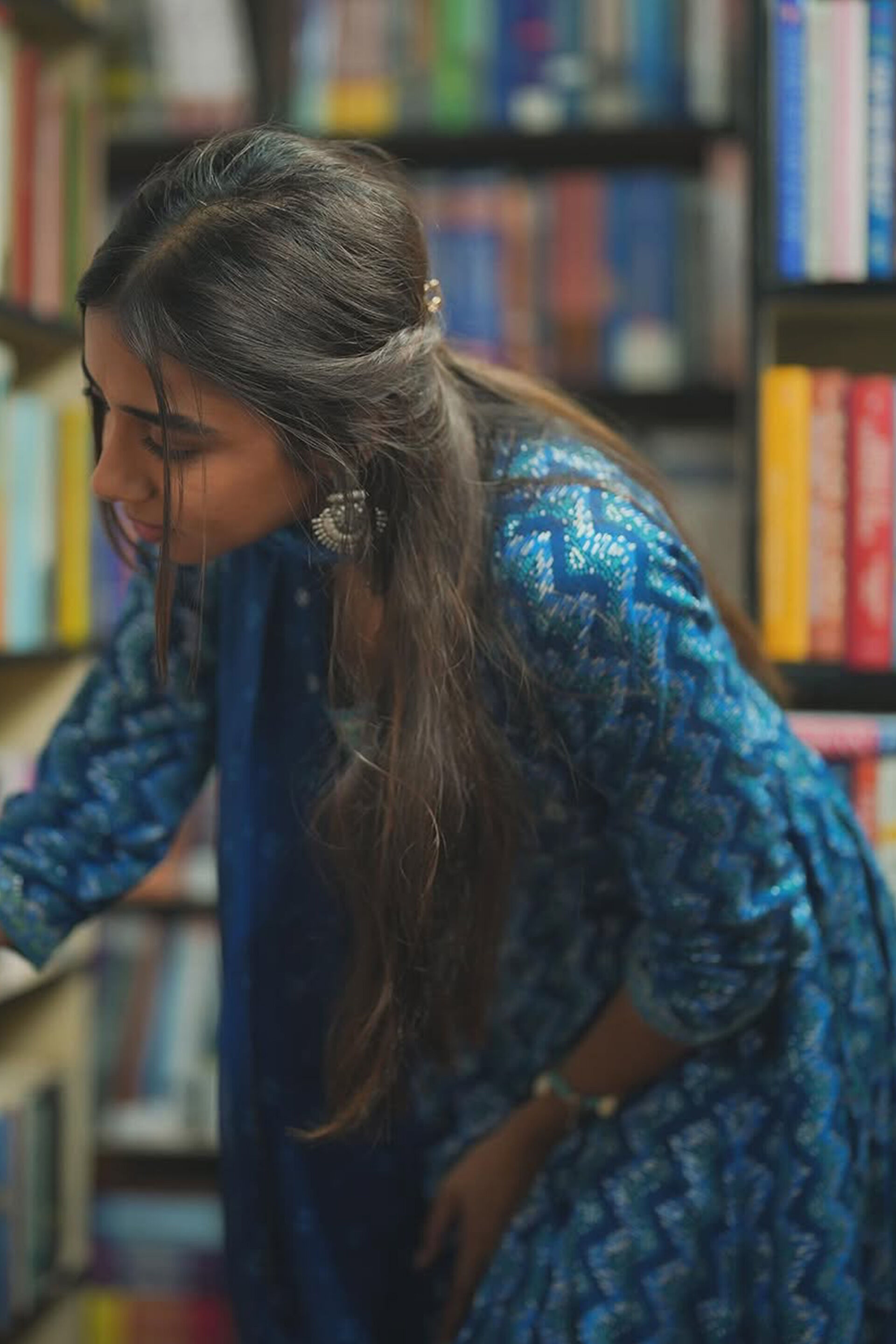 Asmani Adaa Anarkali Set, Blue, image 2